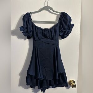 Francesca’s Blue Satin Romper